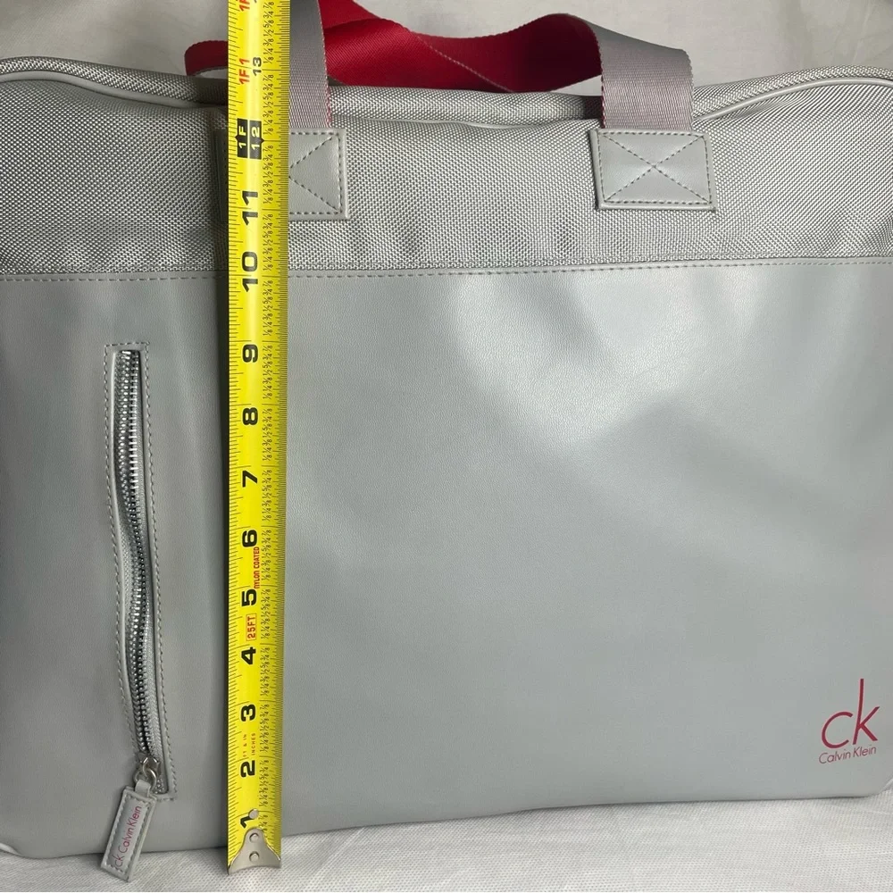 VTG Y2K 90s Calvin Klein Duffle Bag Travel Tote Zipper Shoulder Strap Metal Feet